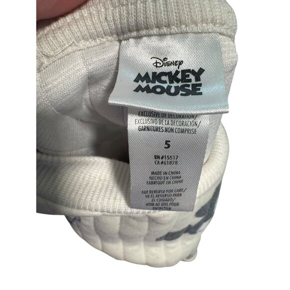 Mickey Mouse Quilted Sweatshirt For Kids Size 5 Disney Beige & Red Design Ribbed - Picture 5 of 5
